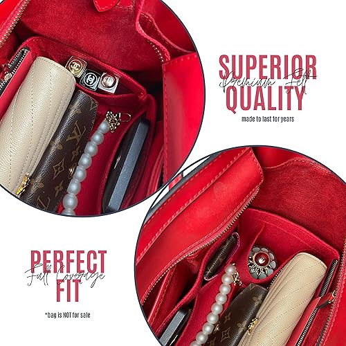 Miniatura 7 de Mini bolsa de equipaje Organizador Inserto Nano equipaje Tote Inserto Personalizable Premium Fieltro Hecho a Mano Protector de Forro (Luggage Mini,