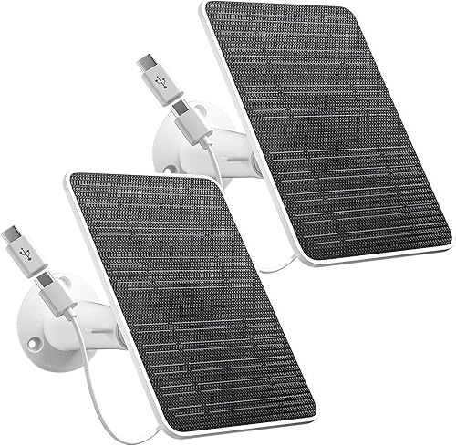 Miniatura 1 de Panel solar para cámara de seguridad, cargador de paneles solares de 5 V 4 W compatible con Eufycam 2C2C Pro22 ProE20E40E, puerto micro USB y tipo
