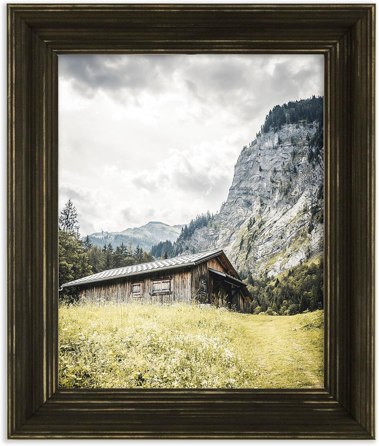 The Rusty Roof-Distressed Cimarron Ebony Stain-Solid Wood Picture Frame-12x16