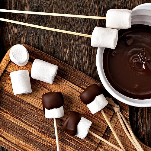 Miniatura 7 de HANSGO Pinchos de bambú natural, brochetas de madera de 0.197 in y 8 pulgadas para aperitivo, frutas, cócteles, kabob, fuente de chocolate,