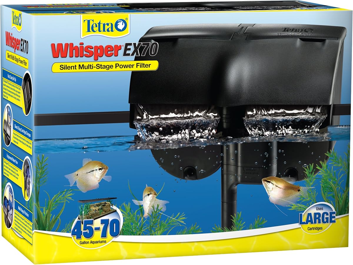 Filtro Whisper EX 70 para acuarios de 45 a 70 galones, filtración silenciosa en varias etapas