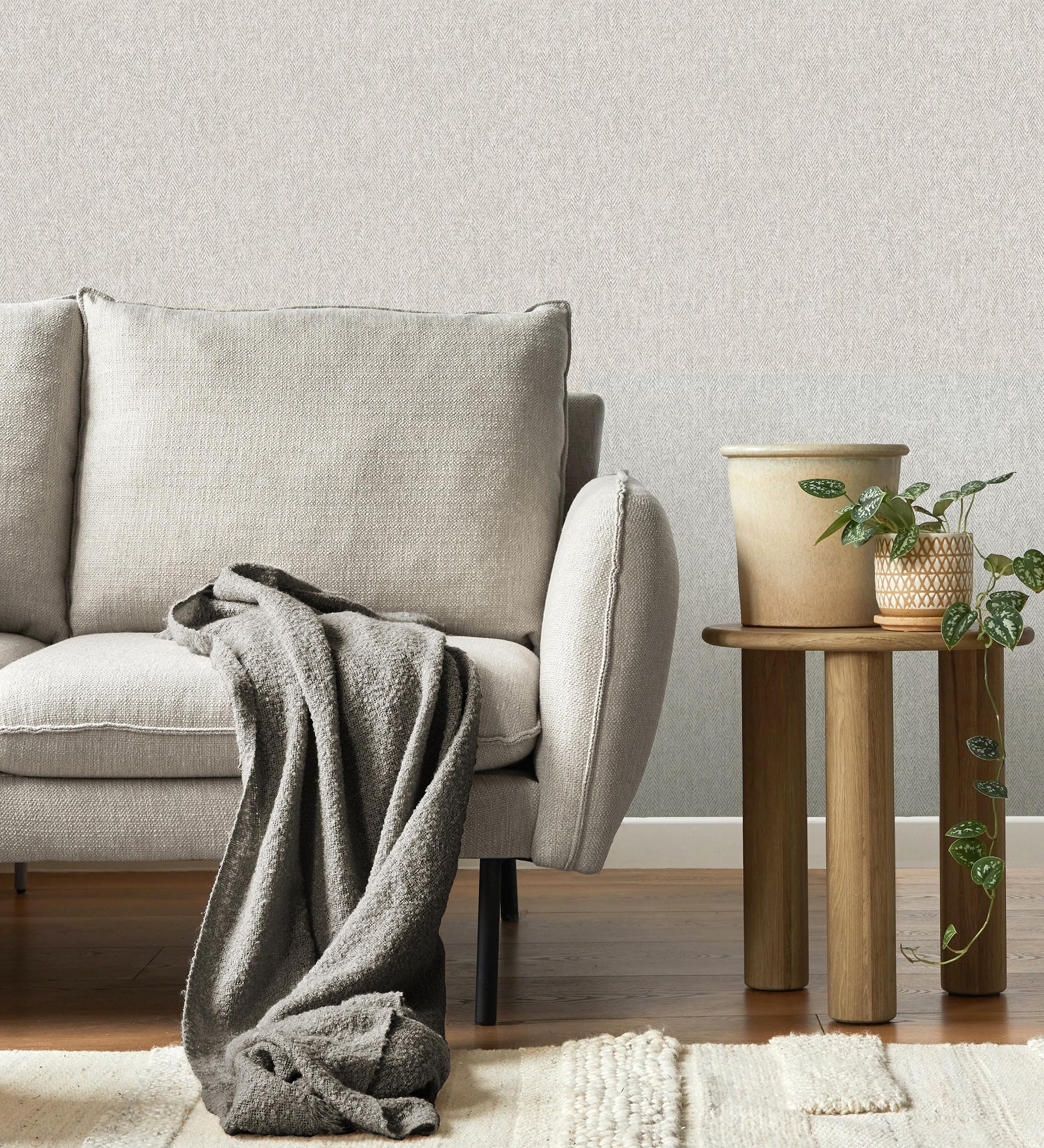 GAULAN 683564 - Carta da parati a spina di pesce con microtexture in tonalità grigie per pareti soggiorno camera da letto corridoio sala da pranzo - Rotolo di 10 m x 0,53 m