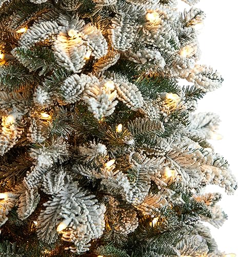 Miniatura 4 de Nearly Natural Árbol de Navidad artificial de abeto de Carolina del Norte de 5 pies con 350 luces blancas cálidas y 1247 ramas flexibles