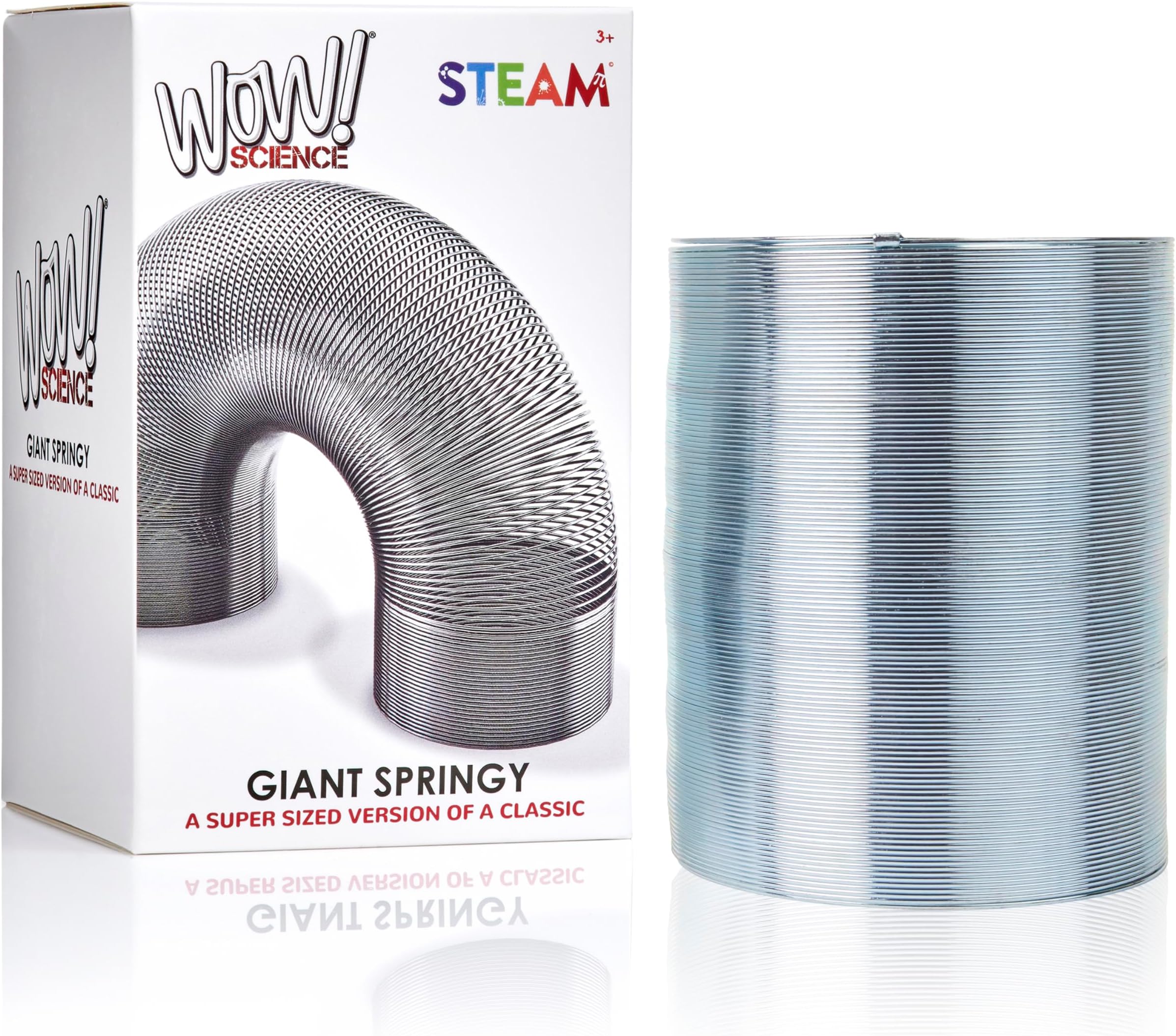 WOW! STUFF Super-Size Metal Spring Toy – Giant Stretchy Slinky for Kids and Adults – Classic Sensory STEM Toy, Performs Tricks, Walks Downstairs, Robust and Durable, Fun for All Ages 5+