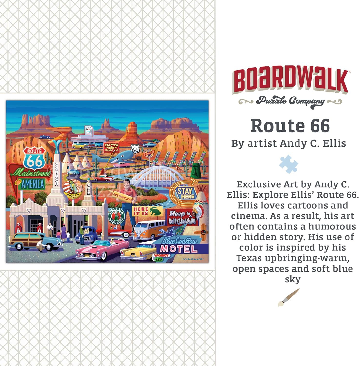 Boardwalk Puzzles Route 66, 210 Piece Jigsaw Puzzle for Adults