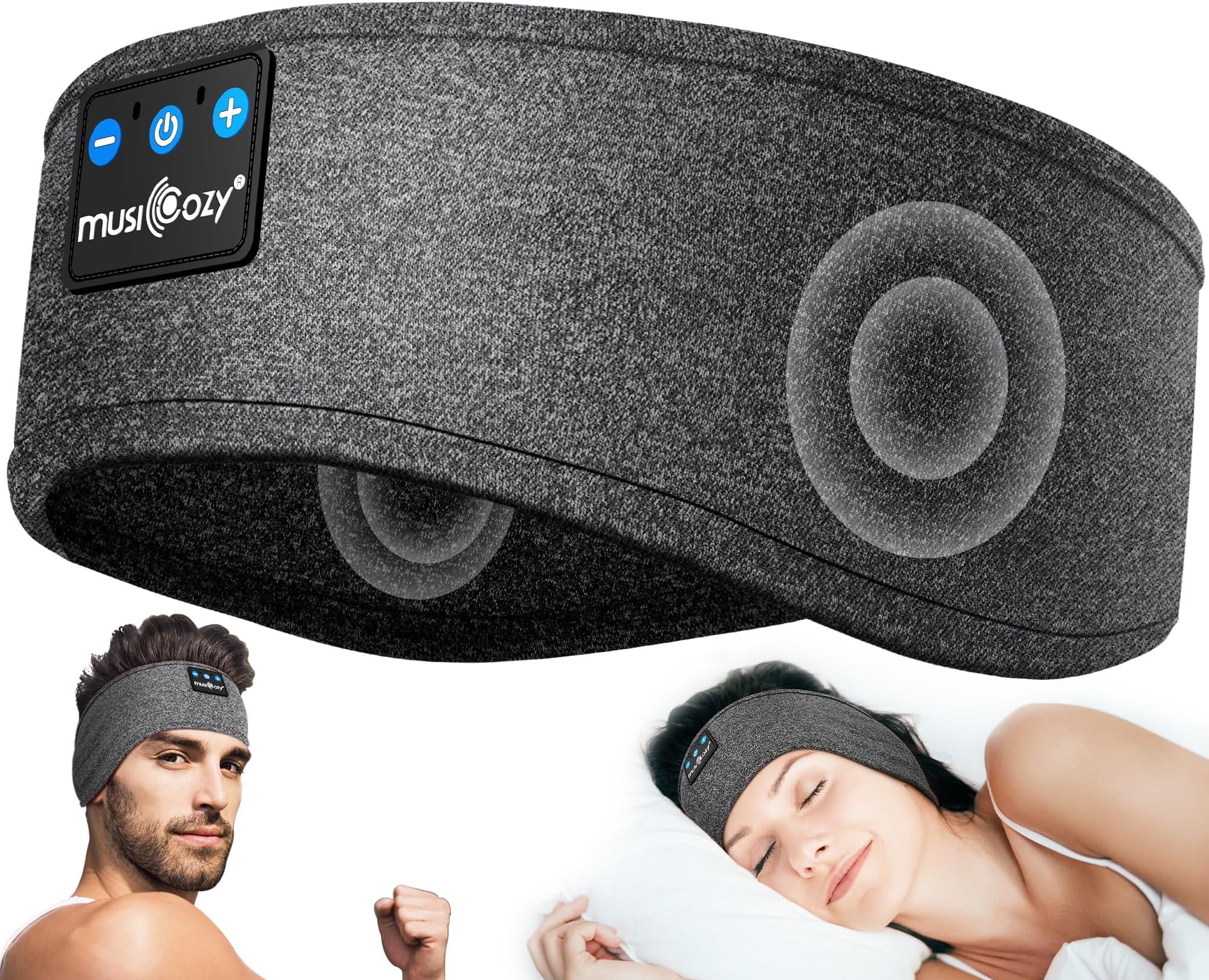 MUSICOZY Sleep Headphones Bluetooth 5.4 Headband, Sports Wireless Earphones Sweat Resistant Earbuds Sleeping Headphone with Ultra-Thin HD Stereo Speaker for Workout Running Cool Gadgets Unique Gifts