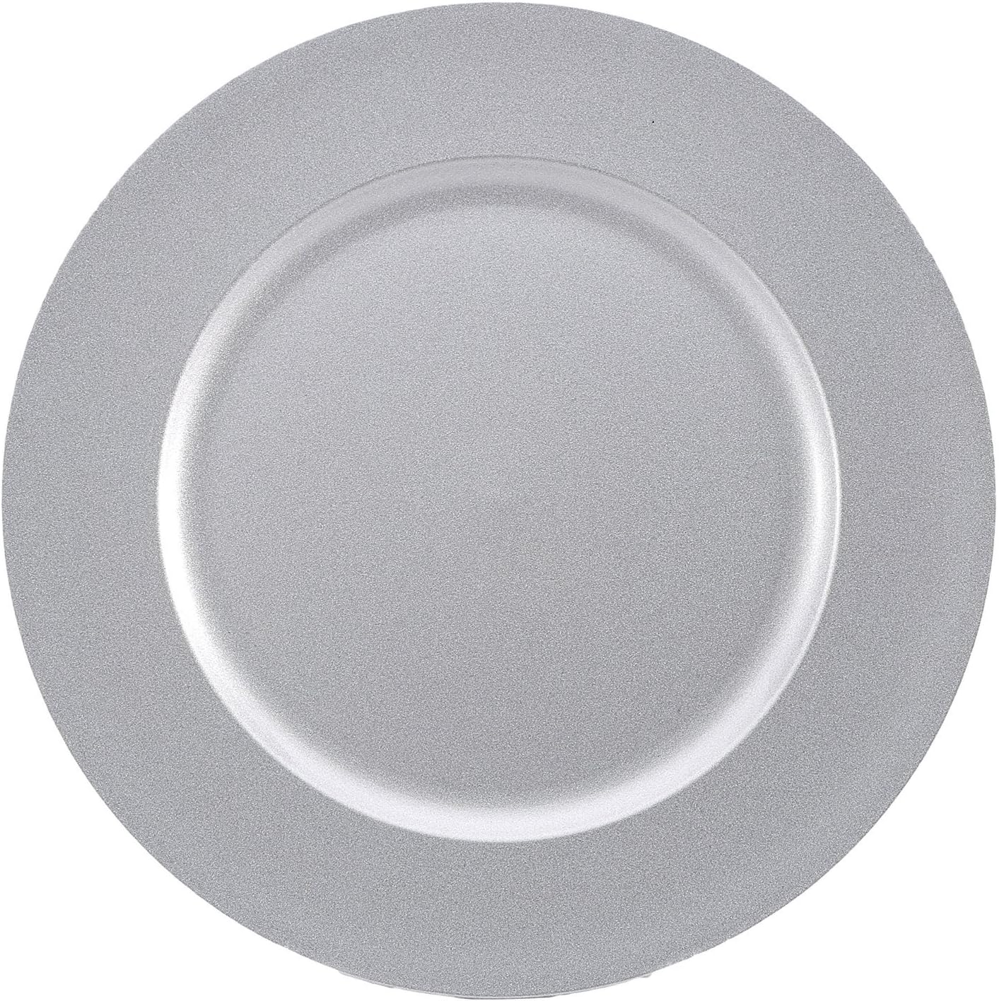 Brunchfill Set of 6 Silver Charger Plates Decorative Under-plates