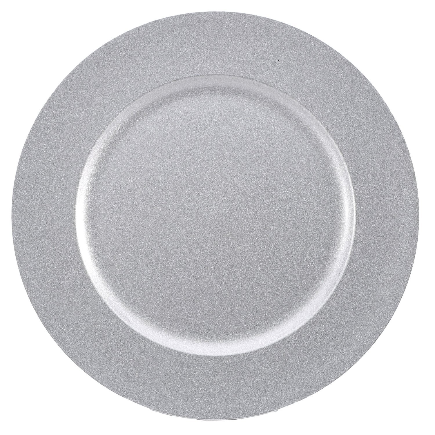 Brunchfill Set of 6 Silver Charger Plates Decorative Under-plates