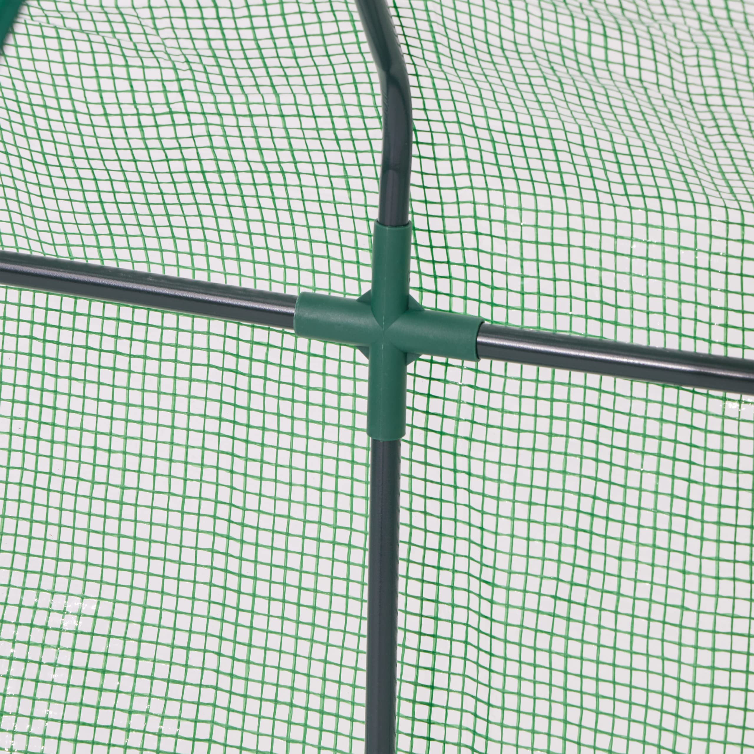 Relaxdays Folienfrühbeet, HxBxT: 90 x 180 x 90 cm, 2 Türen, Spitzdach, Frühbeet & Aufzucht, Gewächshaus, PE Folie, grün