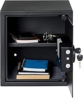 Vista 3 de Yaxa Basics Caja fuerte electrónica de seguridad para el hogar de acero con bloqueo de teclado programable para documentos, joyas, objetos