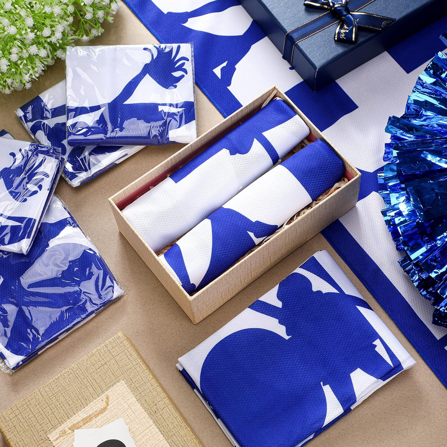 Cheerleader Cooling Towel Cheer Gifts Bulk for Team Cheer Sports Gifts with Bags 40" x 12" Breathable Chilly Microfiber Towel for Team Swim Travel(Blue,24 Pcs)
