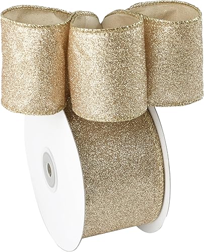 Miniatura 8 de MAYREEL Cinta azul con alambre de 1.5 pulgadas con purpurina turquesa con alambre para decoración de Navidad, cinta azul con alambre para envolver