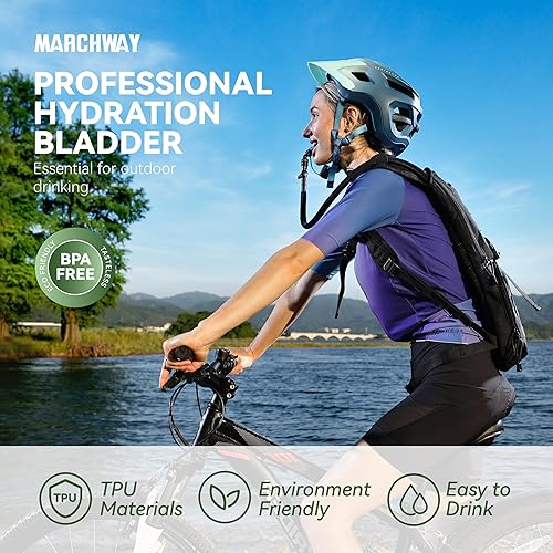 Miniatura 2 de MARCHWAY 2L2.5L3L - Bolsa de depósito de agua de poliuretano termoplástico sin sabor, con tubo aislado para hidratación, paquete para ciclismo,