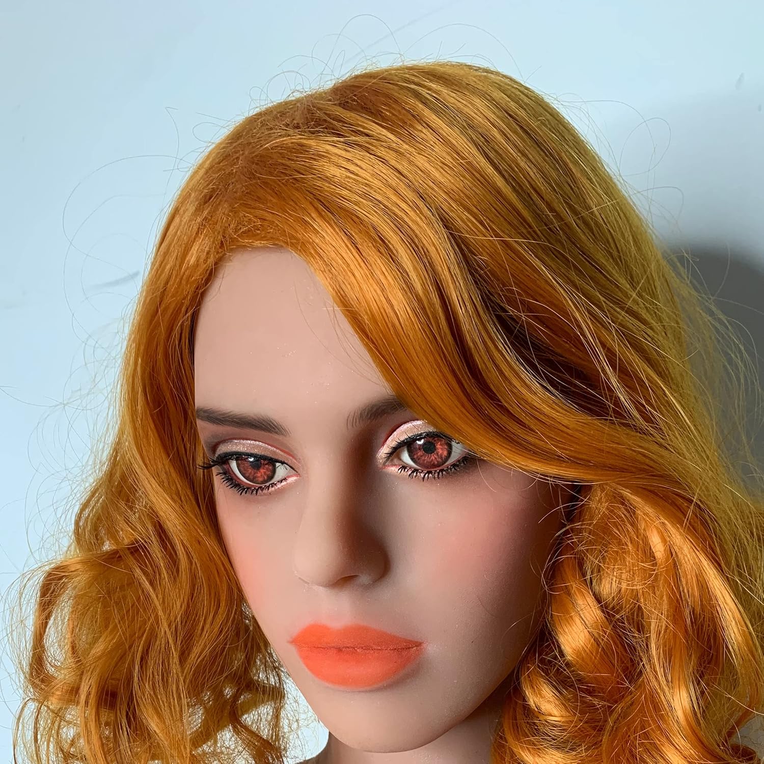 ENDBAG Head, Makeup Facial DollHead with Eyes and Wig