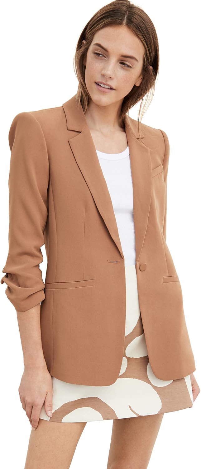 Cinq à Sept Women's Crepe Khloe Blazer, Cinnamon, Tan, 4 at Amazon