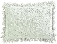 Vista 18 de Beatrice Home Fashions Colcha de Chenilla con Medallón, Full, Blanco