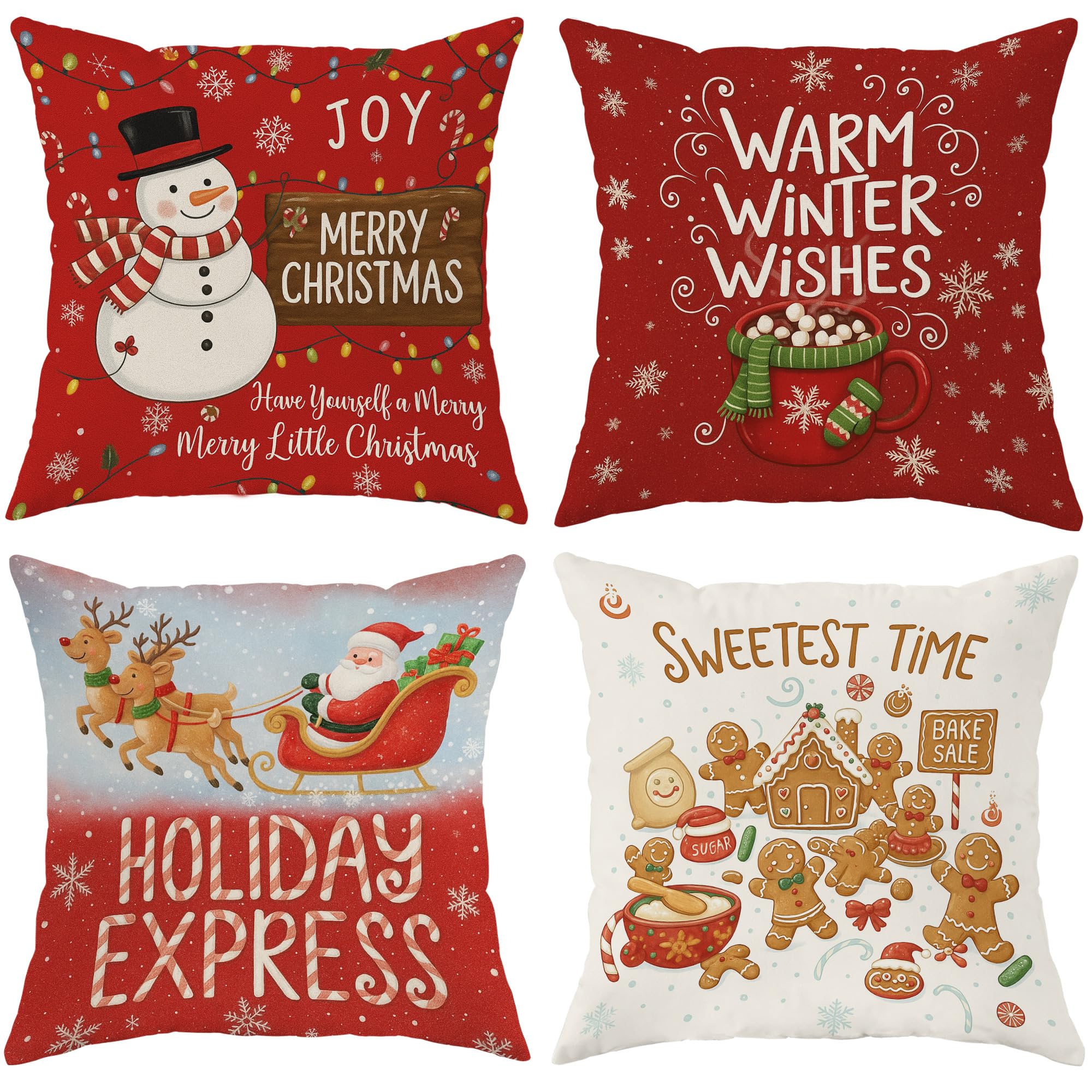Housses de coussin de Noël 71x71 cm pour rénover vos vieux coussins de canapé avec style et confort