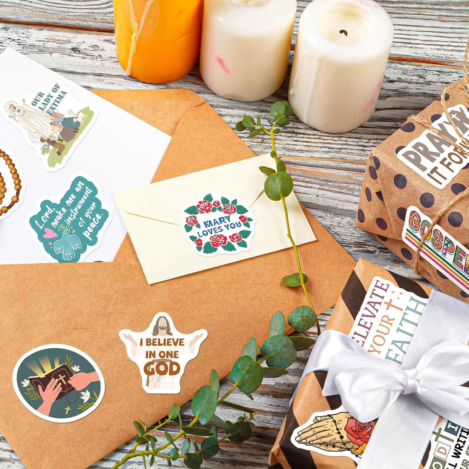 HomSeon 200PCS Catholic Stickers, Religious Bible Gifts