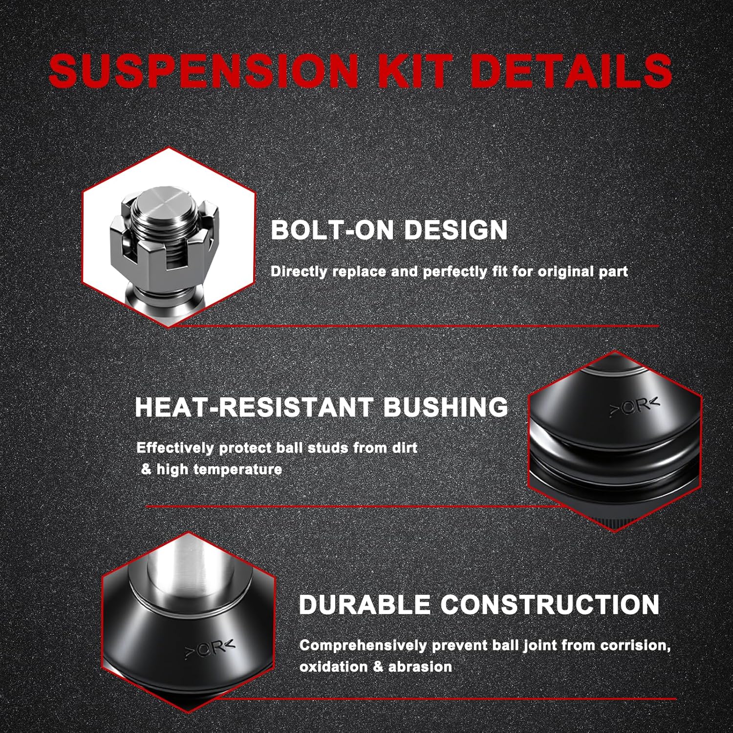 K6541 Front Lower Ball Joints Compatible with Cadillac Escalade 2002-2014, for Chevy Avalanche 2007-2012, for Silverado 1500 2008-2016, Suspension Ball Joint Kit for GMC Yukon 2000-2015