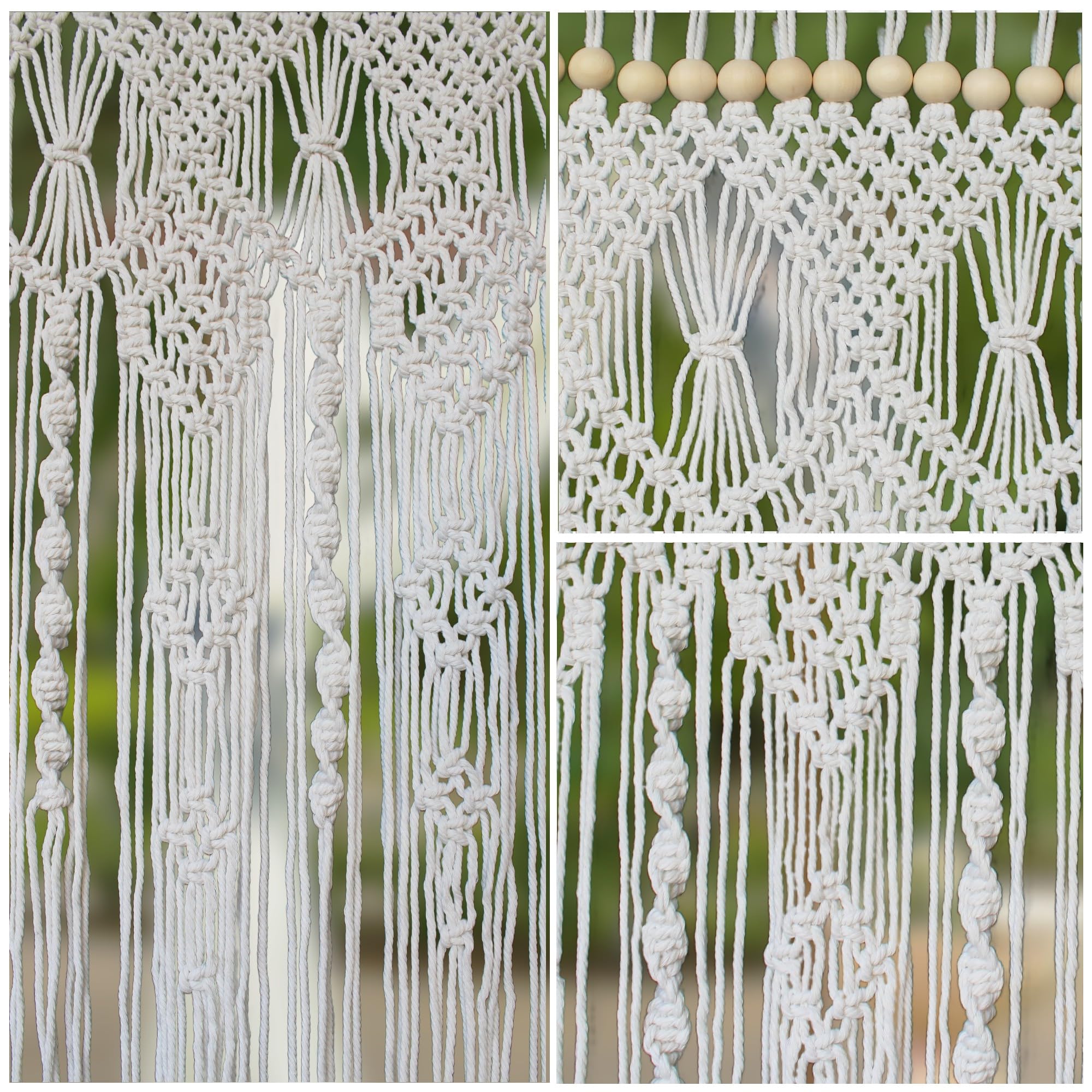Tenda per porta in stile bohémien, fatta a mano, tenda anti-mosche per finestre, porte, schermi, nappe, tende divisorie a pannello (originale, 90 x 200 cm, fiore)
