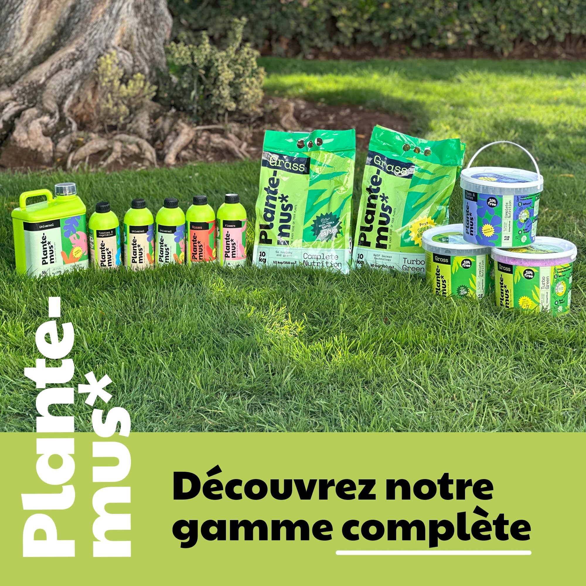 PLANTEMUS Engrais pour Gazon Effet Vert Turbo 350 m² Microcristaux Ultrasolubles Engrais Azoté 10 kg