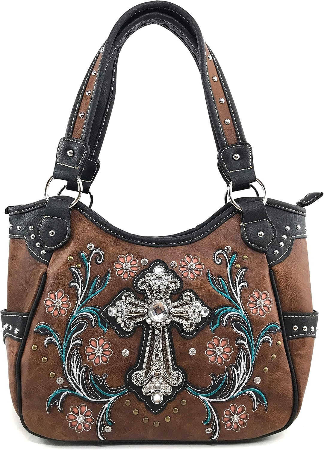 Zelris Western Cross Daisy Flower Women Conceal Carry Tote Handbag Purse Set