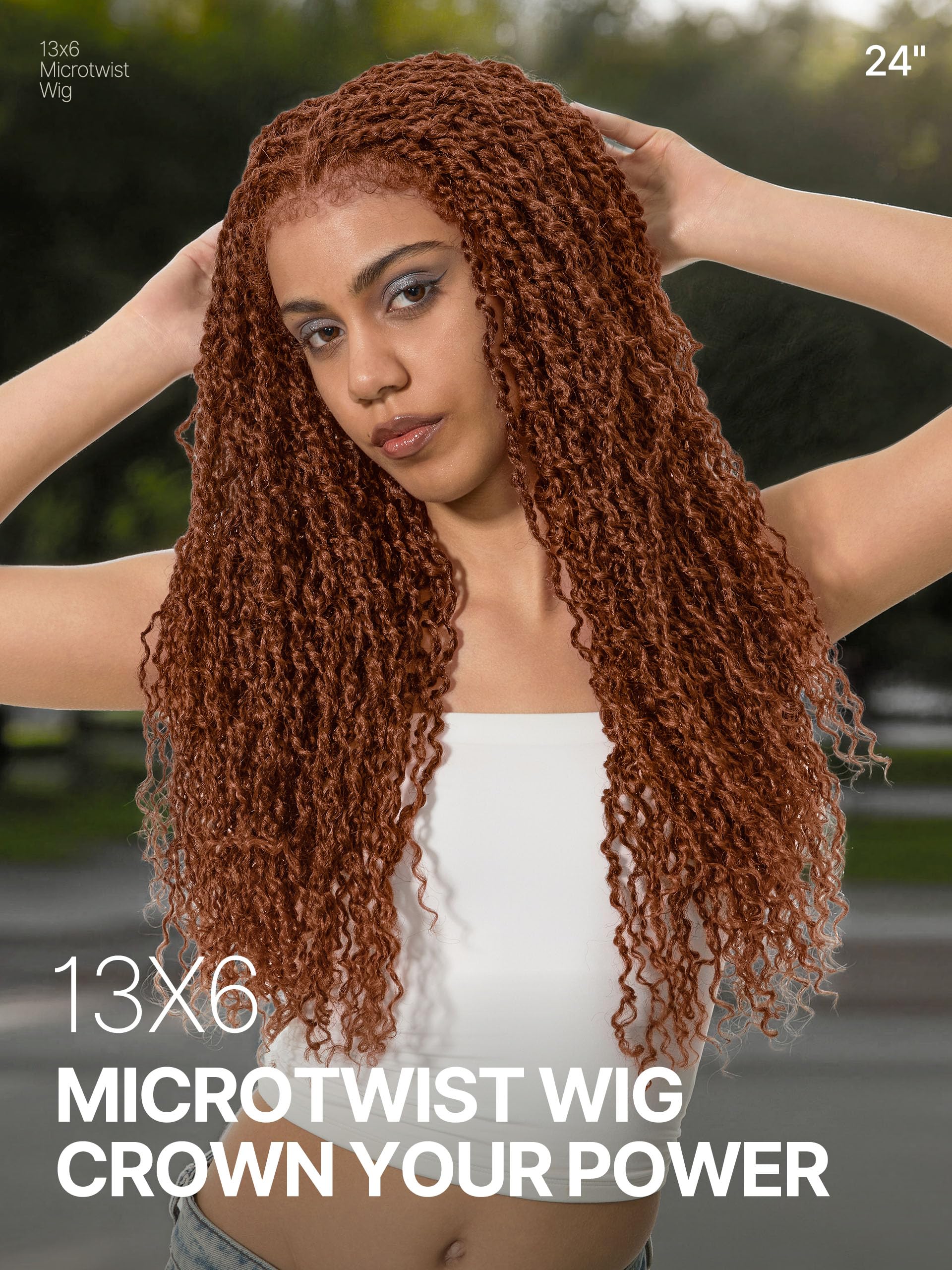Frodio 24 Inch Boho Twist Curly Synthetic Wig with 13x6 HD Lace