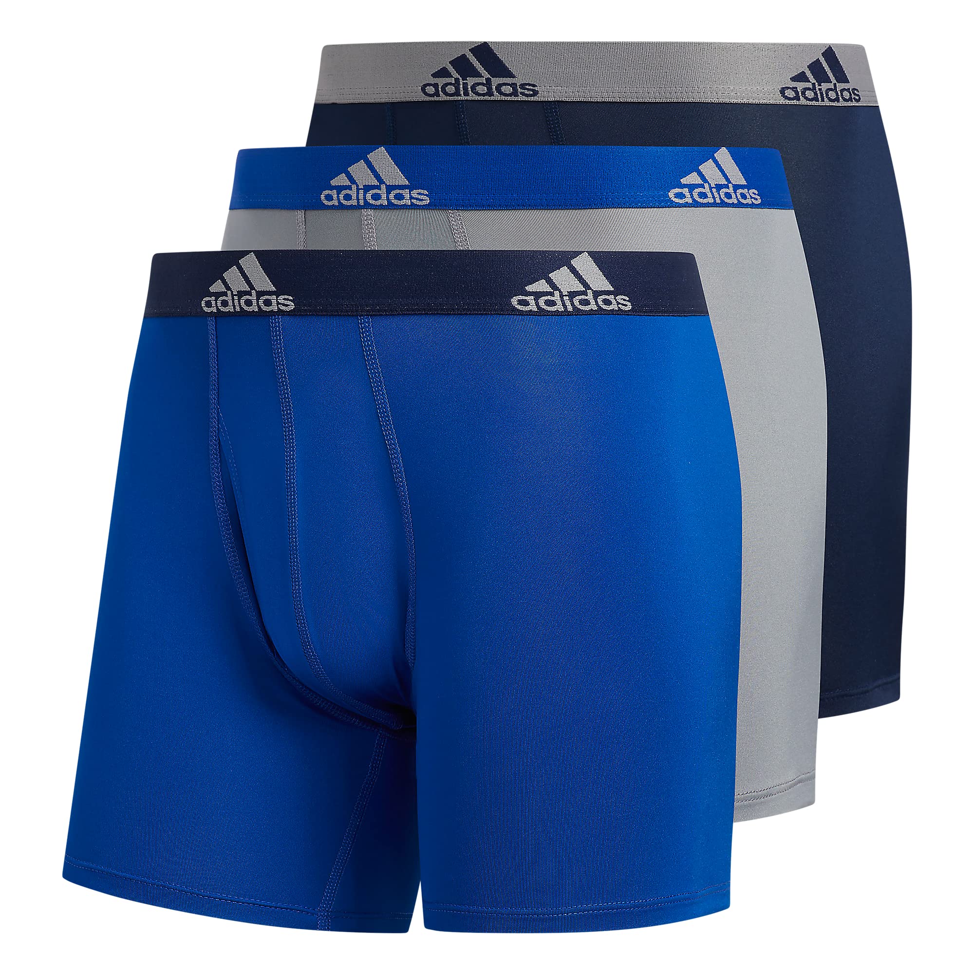 adidas Men's Microfiber Boxer Briefs Underwear (Multipack) Athletic Stretch-Fit