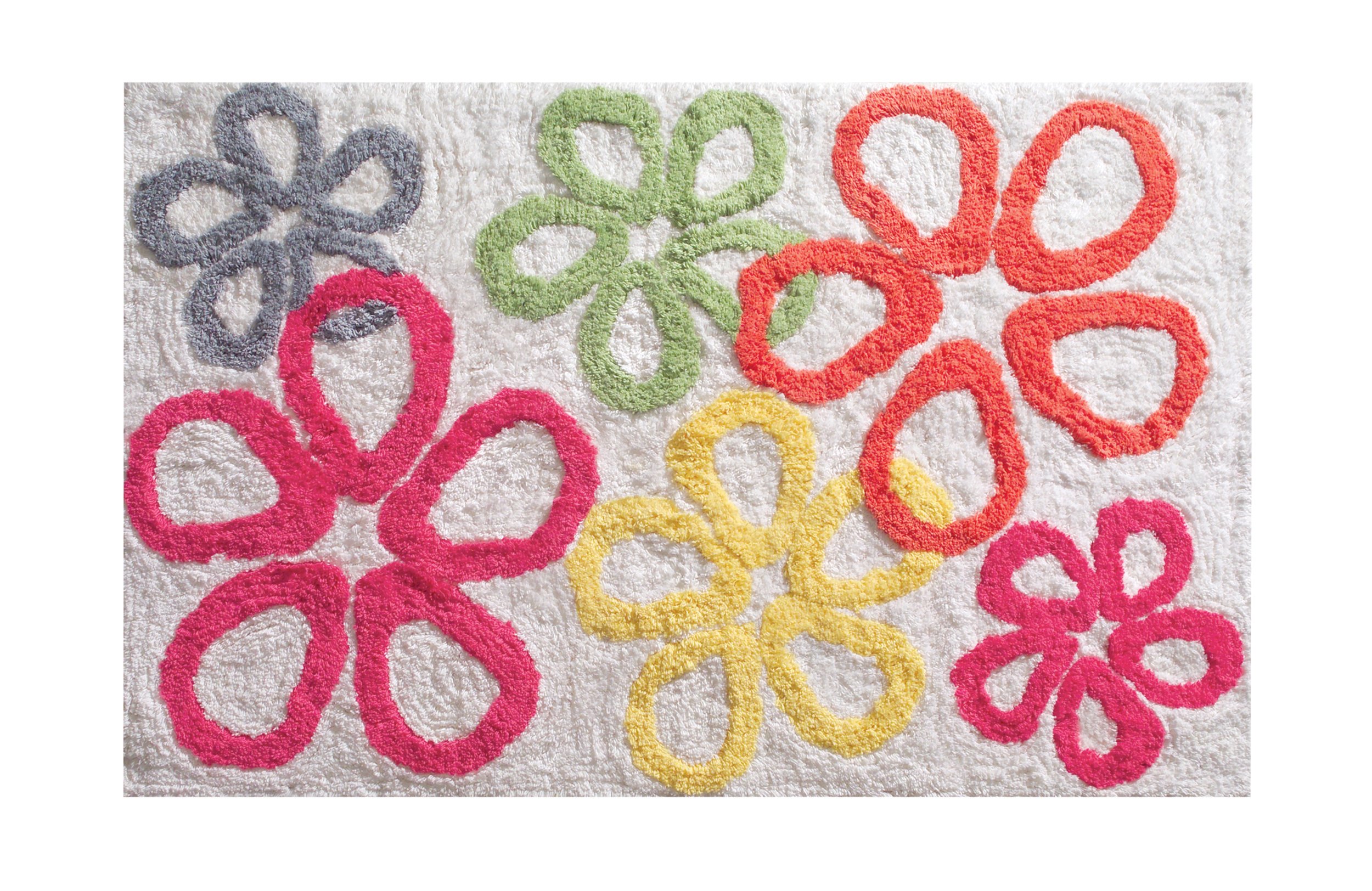 Tapis Fleur Blanc interDesign antidérapant et absorbant pour salle de bain