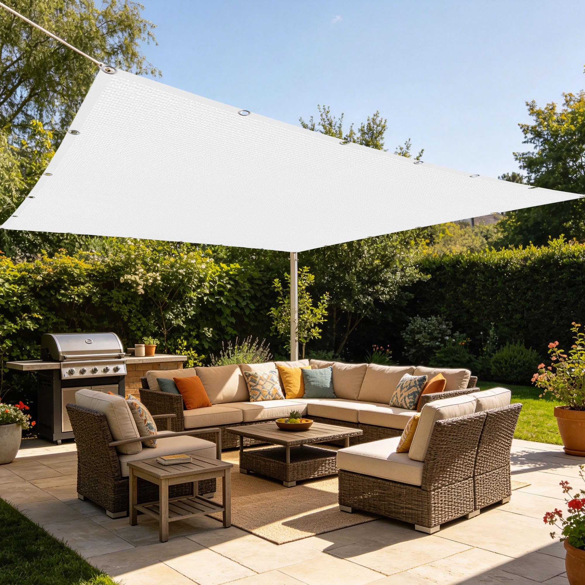 Filet d'ombrage anti-chaleur blanc 90x550 cm respirant contre effet de serre