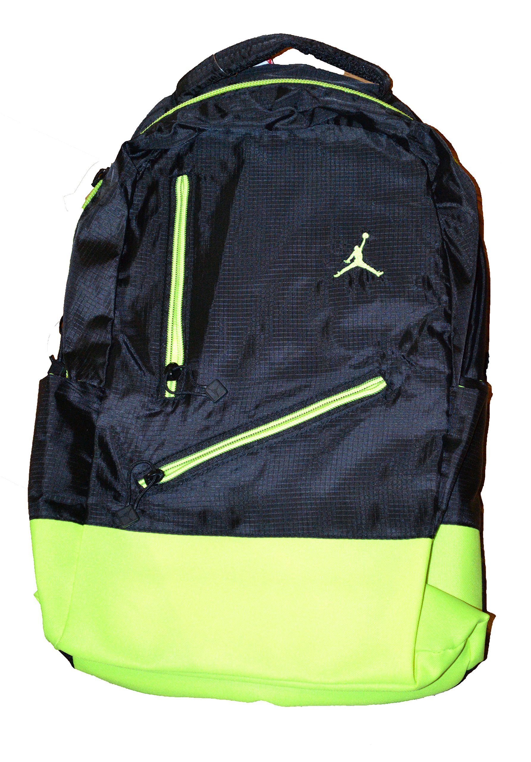 Nike Air Jordan Black and Green Laptop and Tablet Backpack Bag for Men and Women