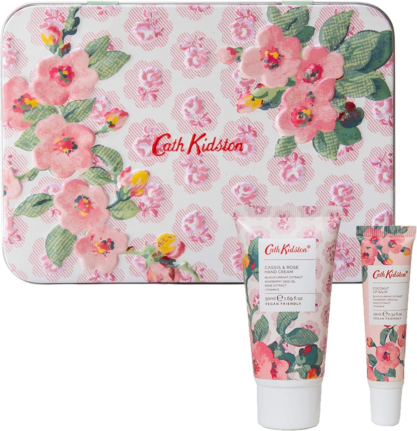 Cath Kidston Freston Cassis & Rose Hand & Lip Tin Gift Box, 50ml Hand