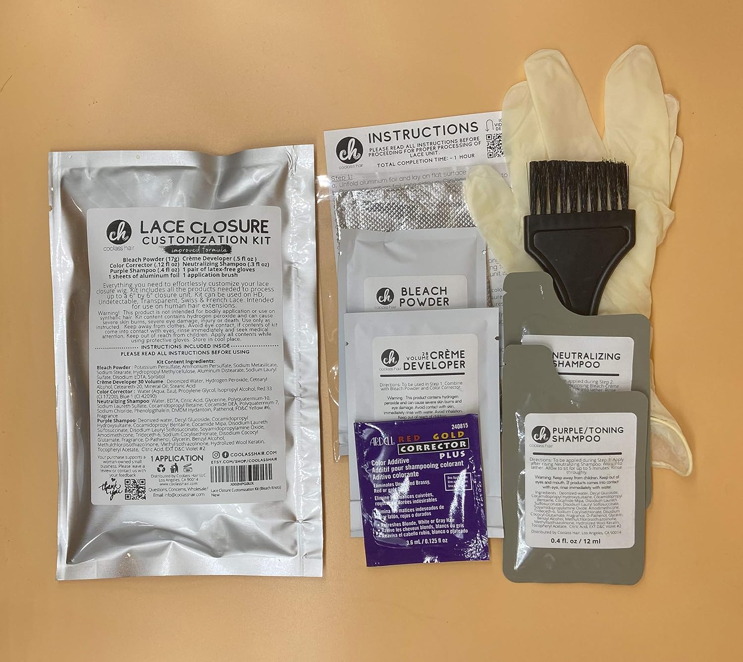 Lace Closure Customization Kit (Bleach Knots)