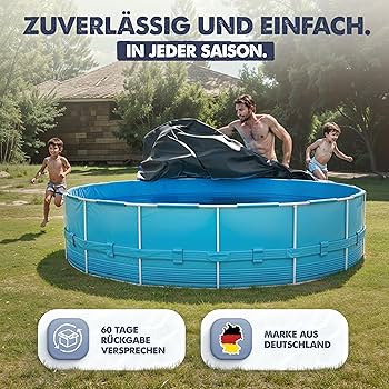 Round Pool Cover For Pools Diameter 420-460 Cm, UV-Resistant Solar