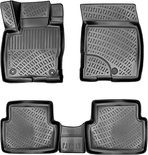 RizLiner Custom Fit Floor Mats Compatible with Ford Maverick 2022-2024 No Hybrid Models 3D Laser Measured 1st & 2nd Row Floor Liners All Weather Odorless Non-Slip TPE Car Mats (Front & Rear, Black)