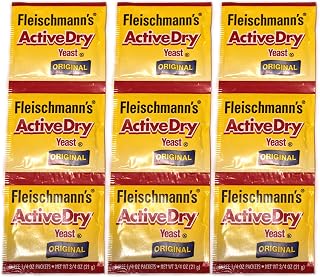 Fleischmann's Active Dry Yeast Strips, 0.25 oz (9 Packets) - Gluten-Free, Reliable Baking Yeast Since 1868