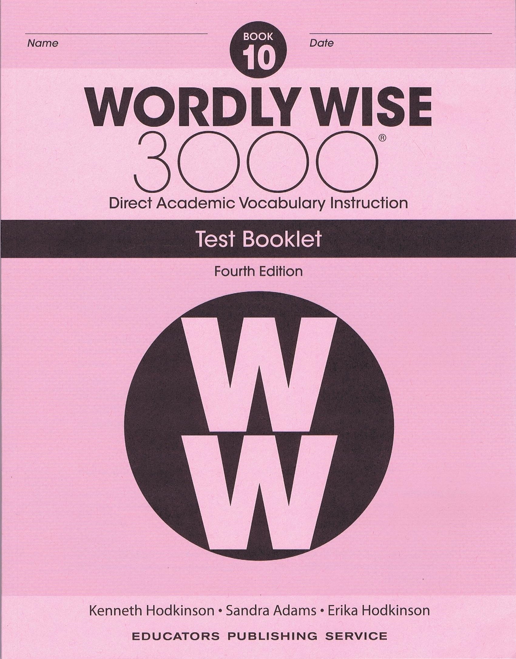 Wordly Wise, Grade 10 Test Booklet