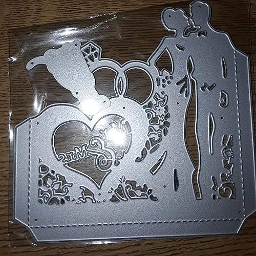 Miniatura 3 de Troqueles de corazón de amor, para parejas, boda, Mr&Mrs Diamond Ring Cuts para invitación, bricolaje, álbum, tarjetas, grabado, plantillas para