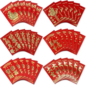 72 Pack Chinese Red Envelopes 2026 Year of The Horse   Chinese Lunar New Year Hong Bao Lai See Money Gift Packets for Weddings, Birthdays & Celebrations 11.5cm x 7.5cm