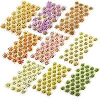 Vista 7 de 288 Piezas Mechones de Césped Estático Racimo de Flores Grupos de Vegetación Autoadhesivos Mechones de Césped de Modelo Artificial DIY Racimo