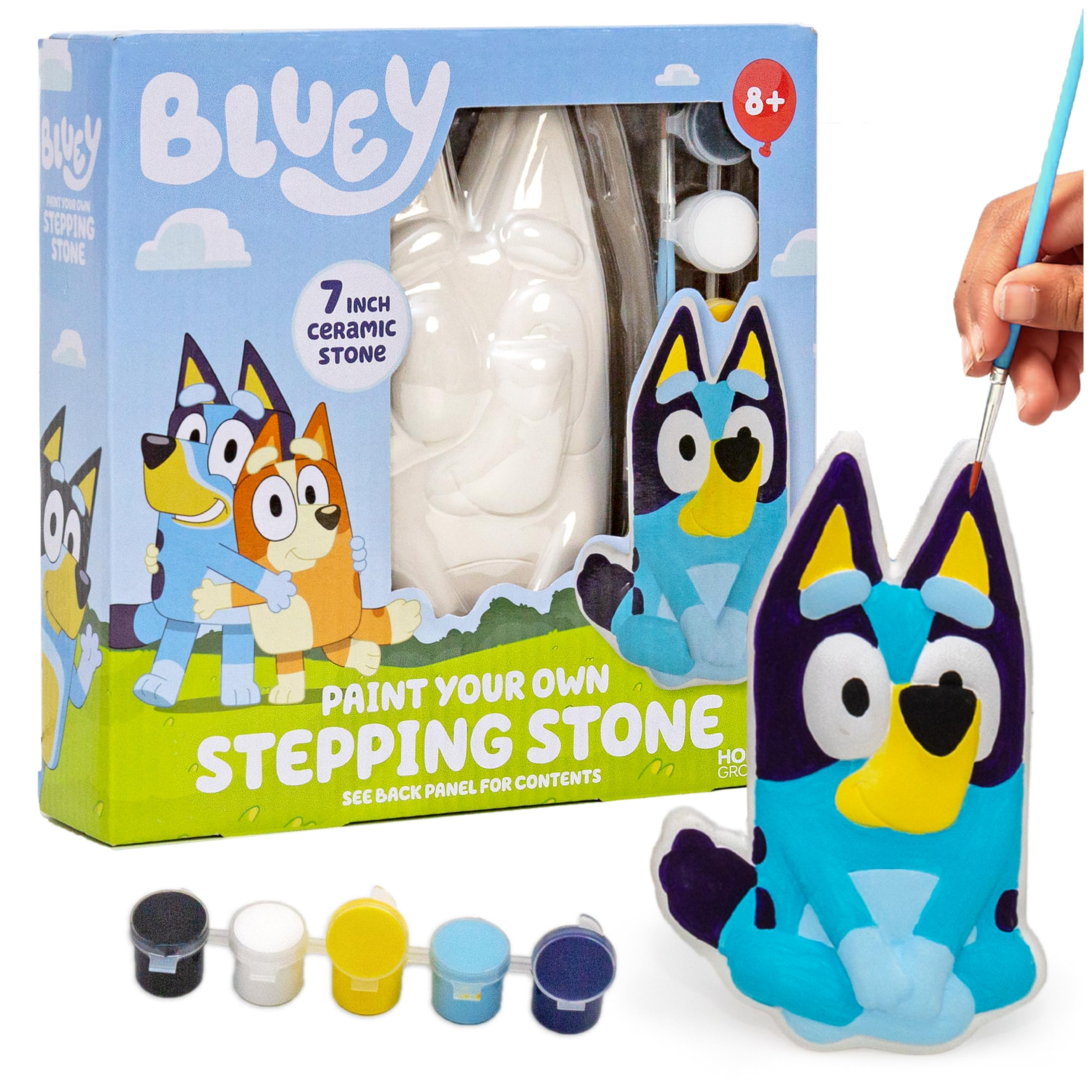 Horizon Group USA Paint Your Own Ceramic Stepping Stone Kit, Arts and Crafts for Kids, Toddlers, and Adults, Bluey