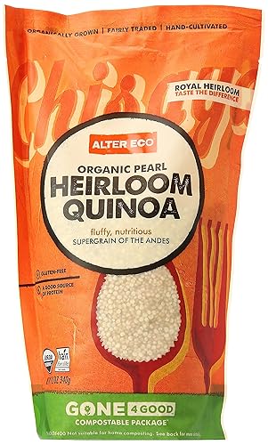 Alter Eco Quinua de reliquia de perlas orgánicas Comercio justo sin gluten sin transgénicos quinoa neutral de carbono - bolsa de 12 oz