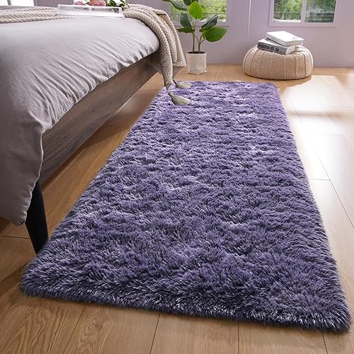 Miniatura 52 de YJ.GWL Alfombras de área para dormitorio, alfombra de puerta de 2 x 3 pies, lavable, pequeña alfombra de noche negra, alfombras de entrada peludas