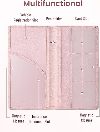 Miniatura 4 de Titular de registro y seguro de automóvil Yarnic, titular de tarjeta de registro y seguro de automóvil de cuero PU, soporte de documentos de