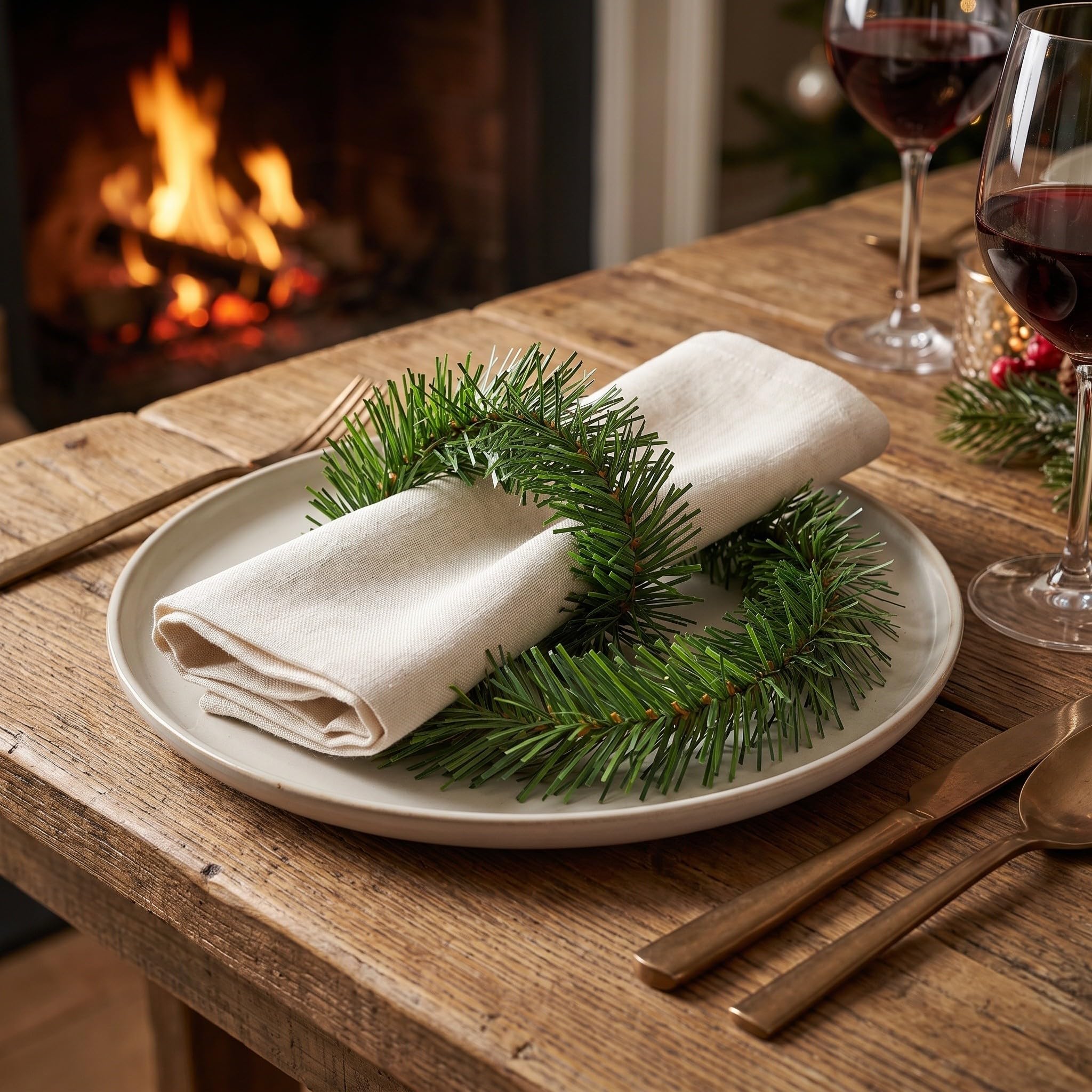 VICASKY Ghirlanda di pino artificiale da 96 pezzi per Natale, 30 cm di