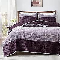 Vista 29 de Andency - Juego de ropa de cama Queen, edredón de patchwork azul mineral, 3 piezas, colcha de verano a rayas ultra suave y ligera, juego