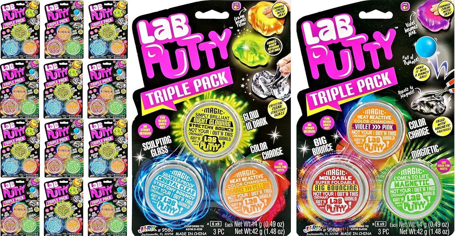 JA-RU ラボパテカラー 6スタイル アソート (12 アソート パック、36 ユニット) 子供と大人のための感覚ストレスパテ。 