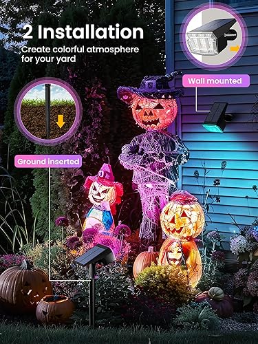 Miniatura 32 de Paquete de 6 focos solares para exterior, 63 LED y 3 modos de iluminación, impermeabilidad IP65 para iluminar jardines, casas, garajes, caminos