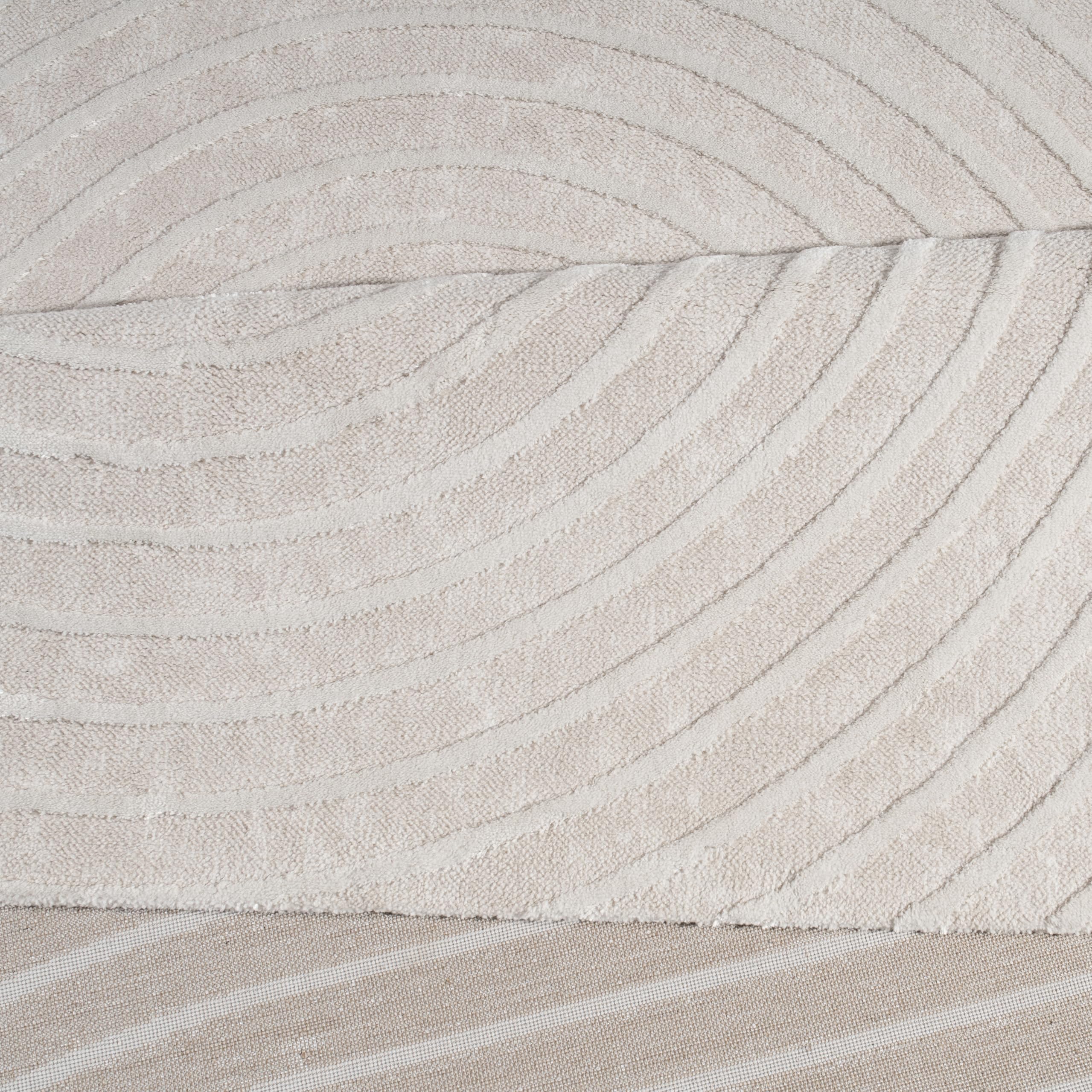 Paco Home Tapis Salon Chambre Design scandinave Moderne avec détails Brillants Effet 3D Luxueux Boho Soft-Touch Crème Beige, Dimension:160x220 cm