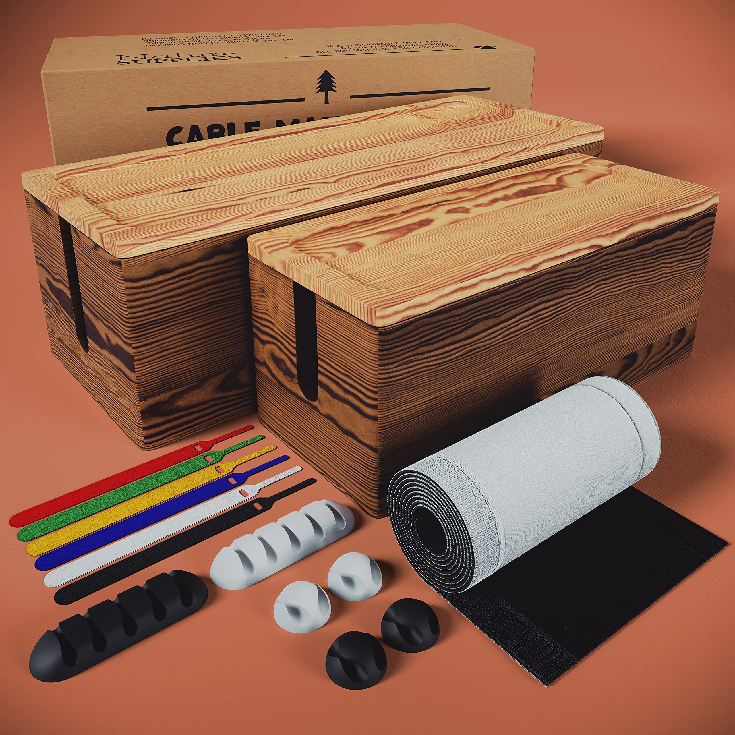 Buy NATURE SUPPLIES Cable Tidy Box Set Of 2 TV, Computer, Desk